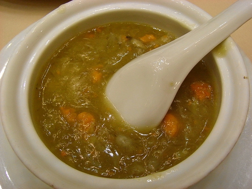 蟹の卵のスープ